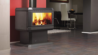 Hume wood freestanding fire