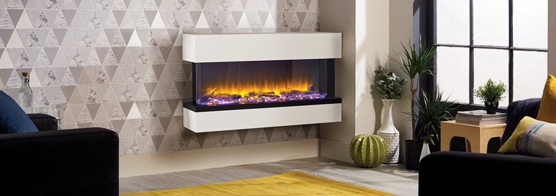 e110 modern wall mounted electric fire in Australia