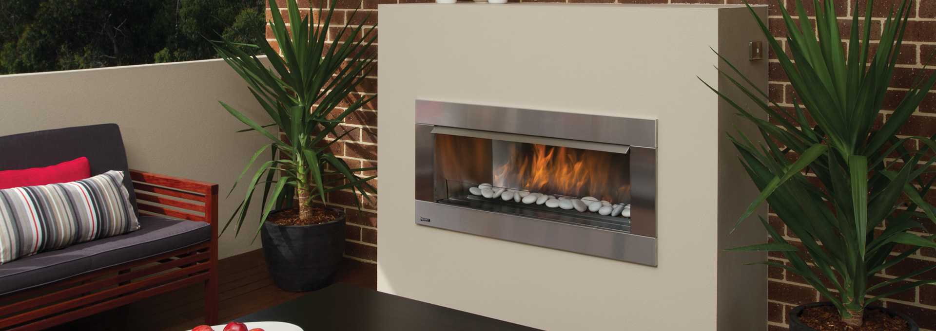 Gemfire HZO42 shown with stainless steel fascia and steel framing kit